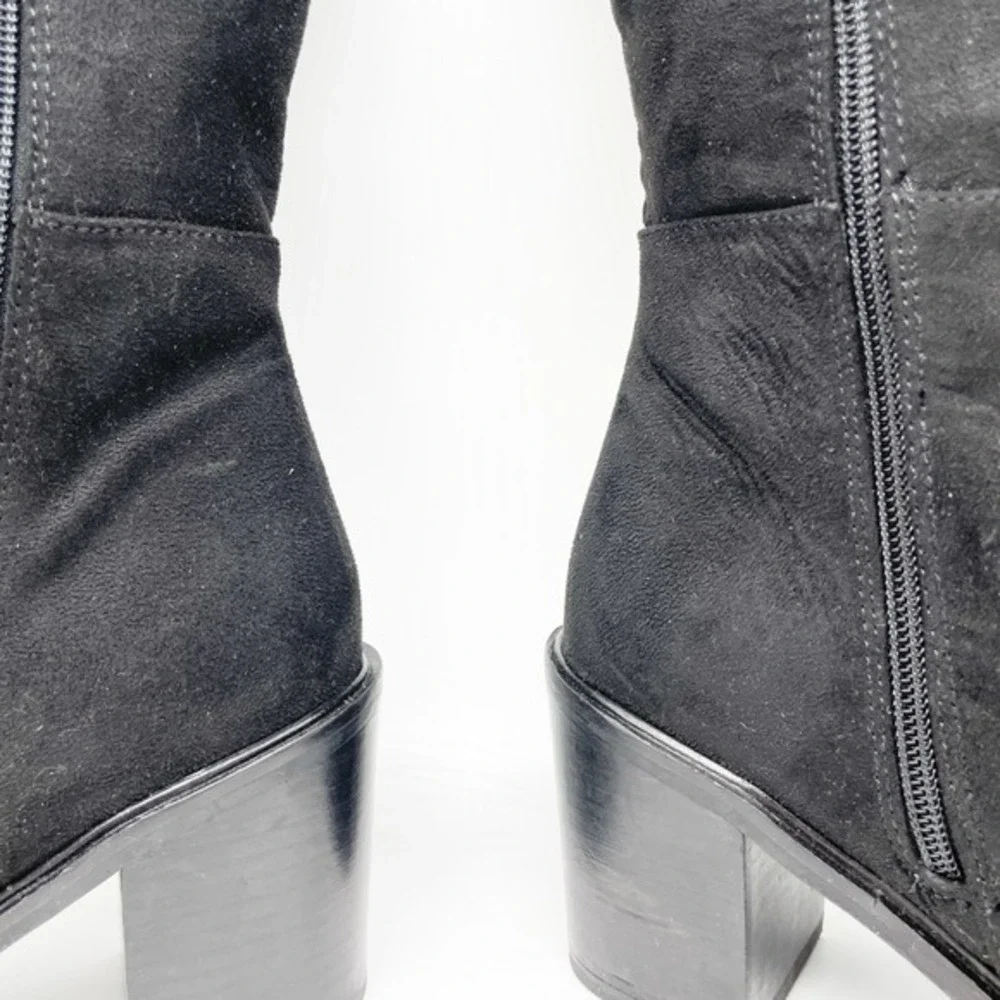 Seychelles Women's Over The‎ Knee Heeled Boots Black Suede Size 10